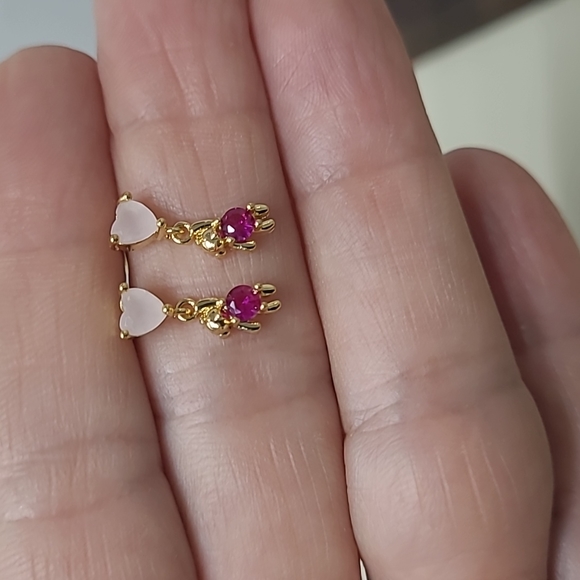 Tiny Teddy Bear Studs (S925) for Girls - Picture 3 of 9